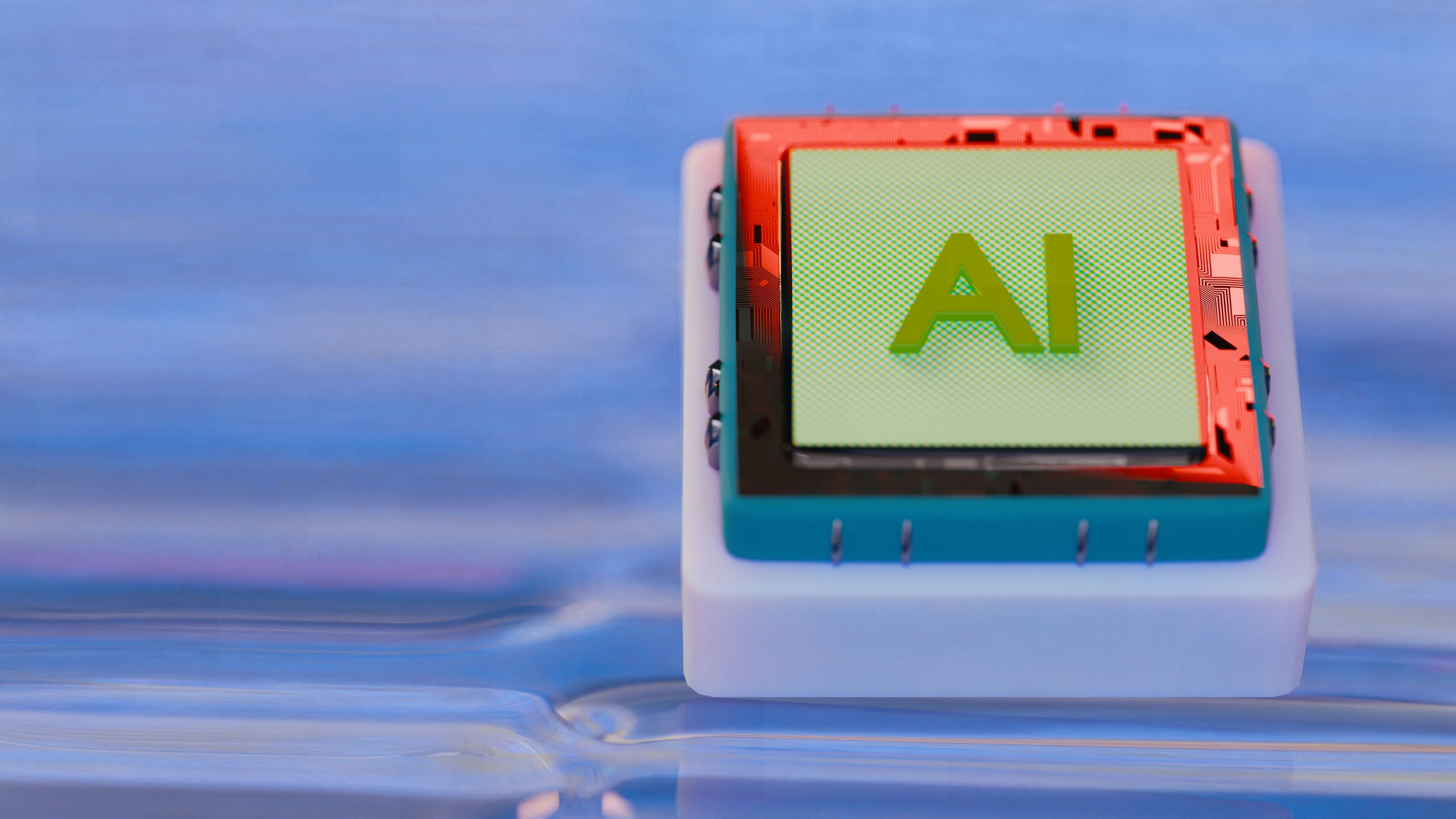 Abstract visualization of an artificial intelligence network